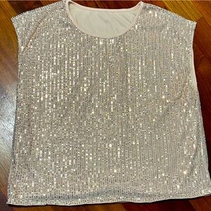 Sequin Embellished light pink shirt / top XL